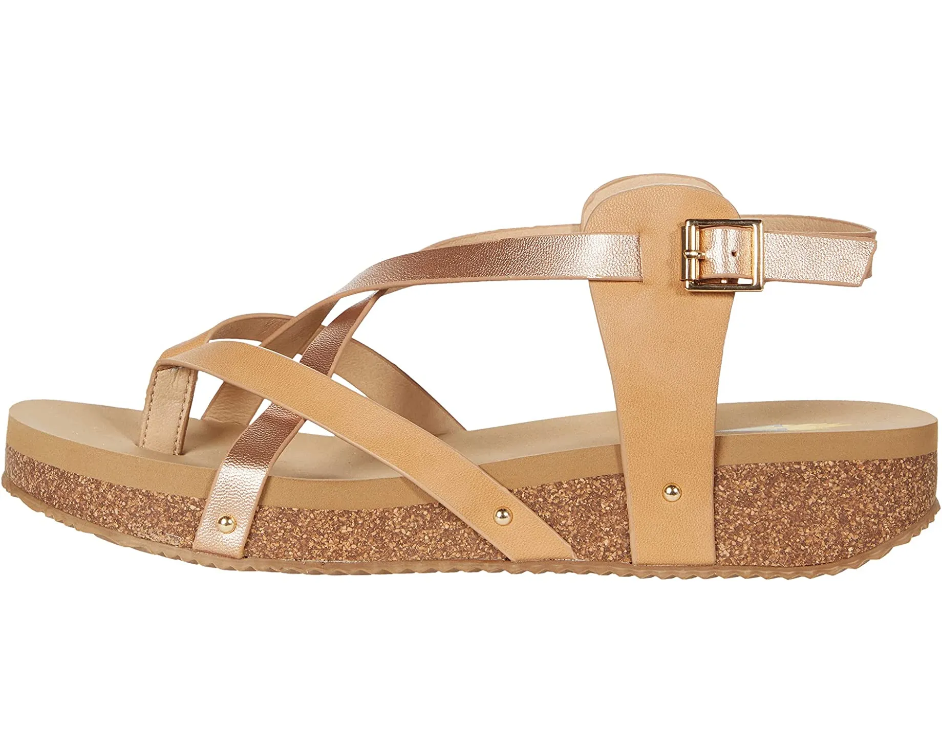 Volatile Engie Neutral Rose Gold Multi Strap Sandal