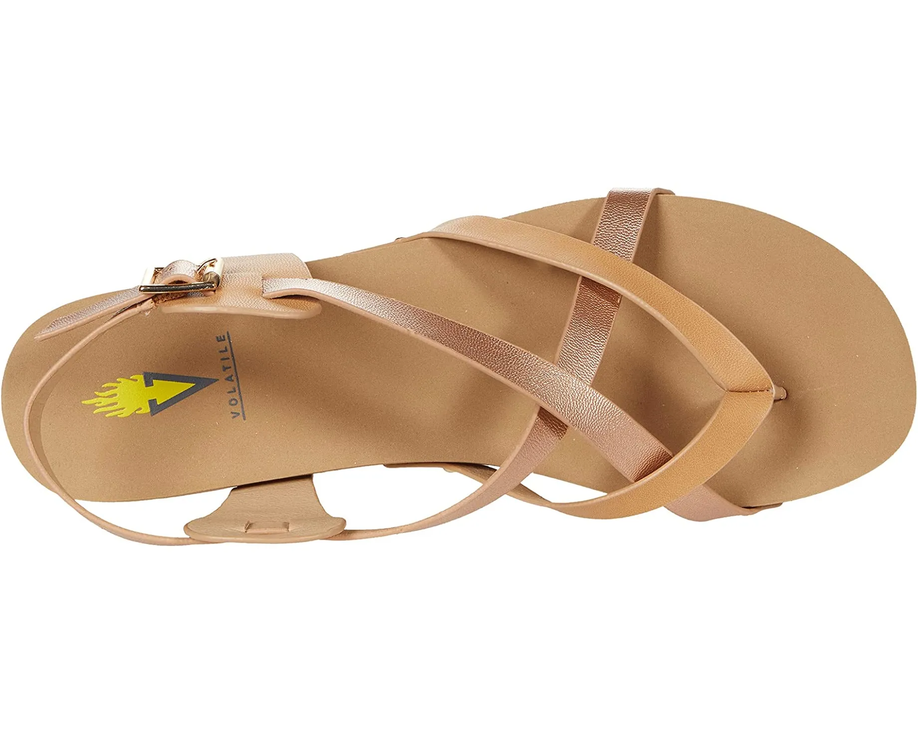 Volatile Engie Neutral Rose Gold Multi Strap Sandal
