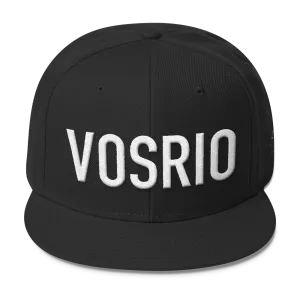 VOSRIO Black Wool Blend Snapback