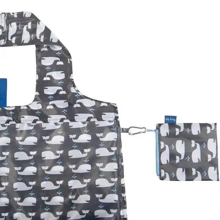 Whales Grey Reusable Bag