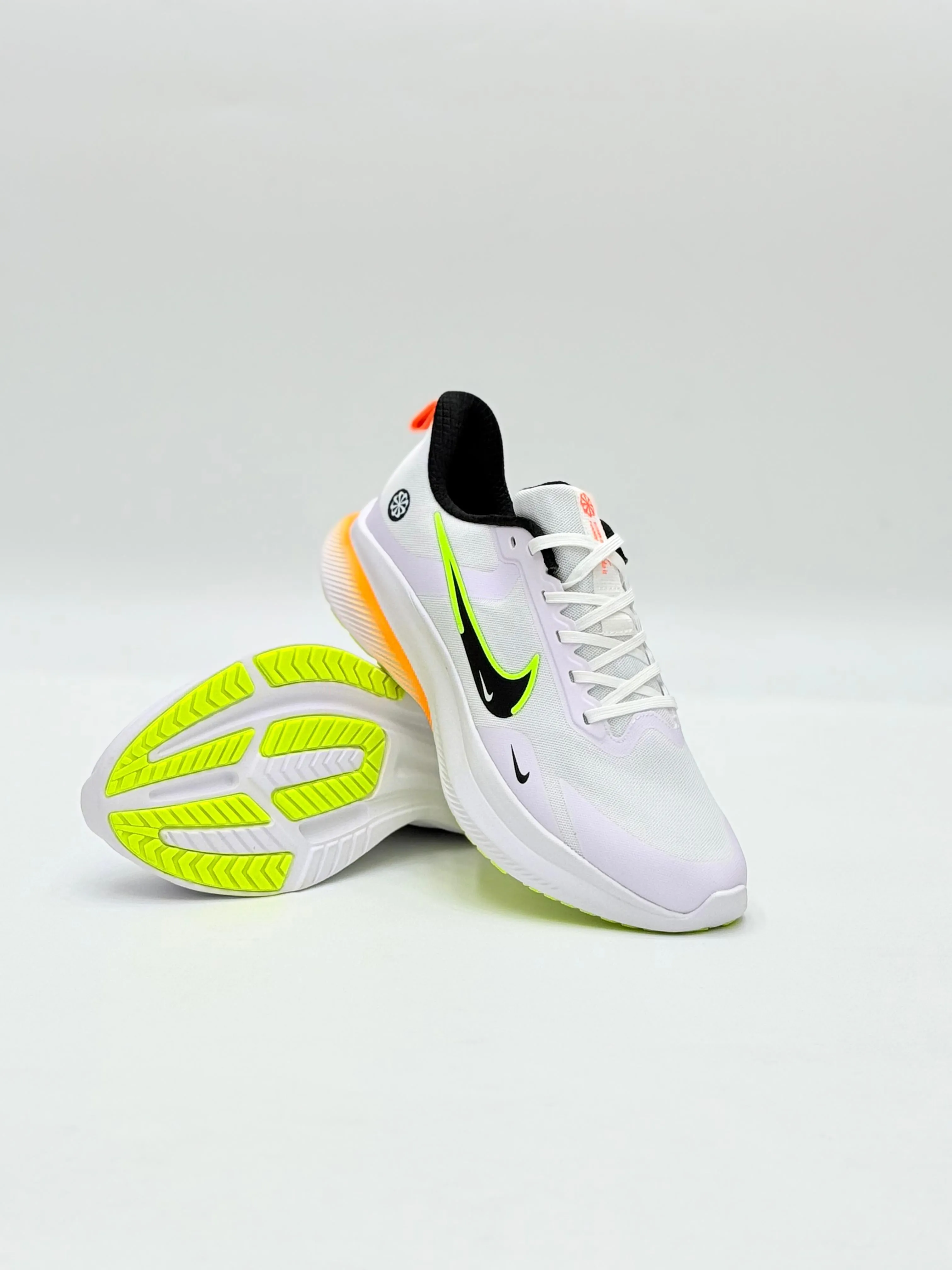 White & Coral Performance Sneakers – Lightweight & Stylish