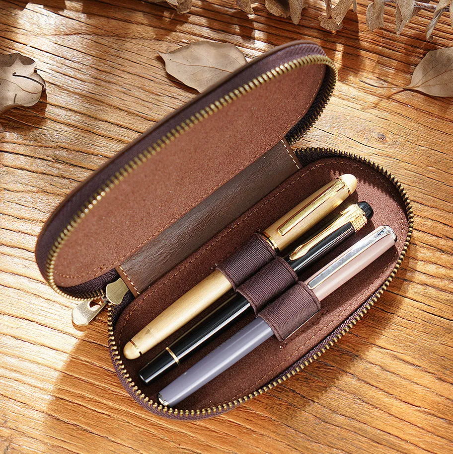 Wholesale Retro 3 Installed Elliptical Zipper with Convenient Pen Bag