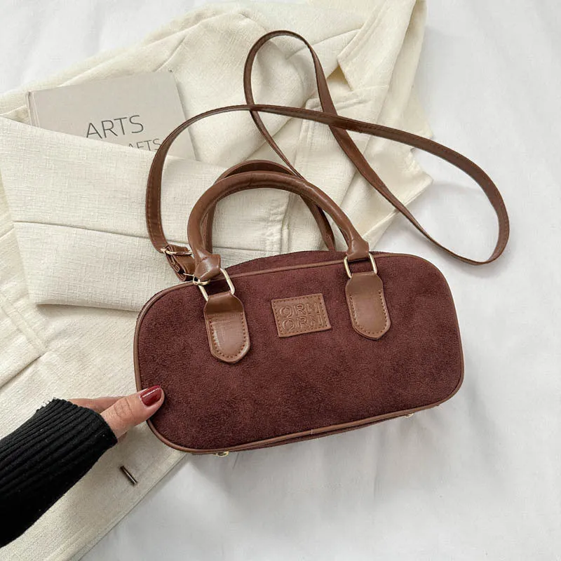 Wholesale retro matte texture handbag versatile shoulder synthetic leather crossbody bag