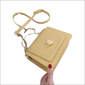 Yellow Leather Crossbody Bag Versatile Elegance
