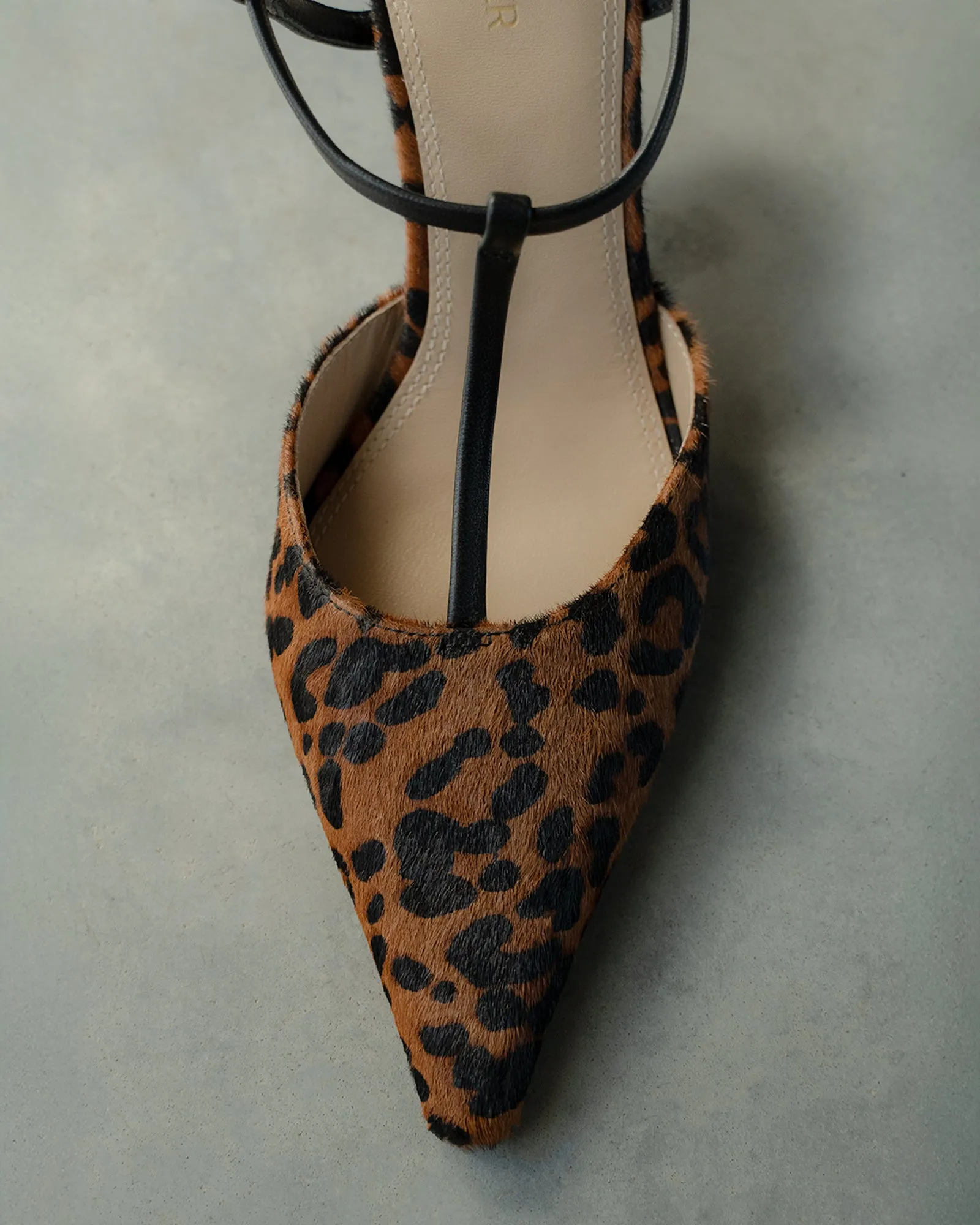 YULA MID HEELS LEOPARD HAIR ON LEATHER