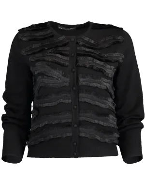 Zebra Embroidered Merino Cardigan